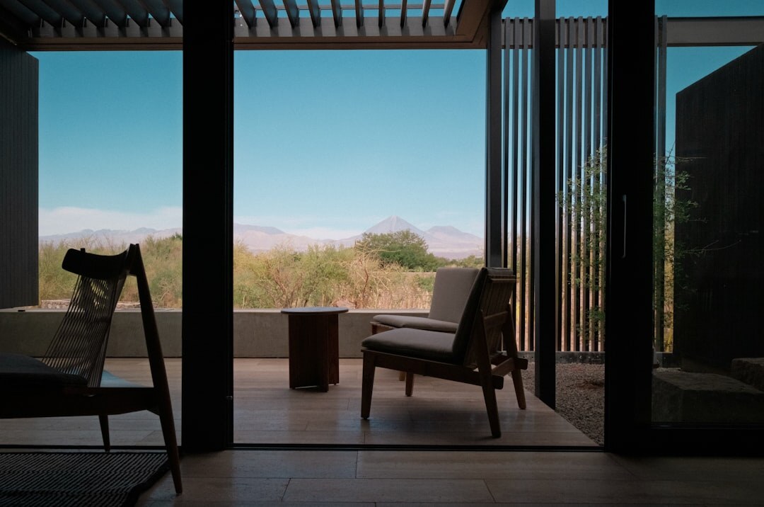 Boutique hotel lobby interior in Chile