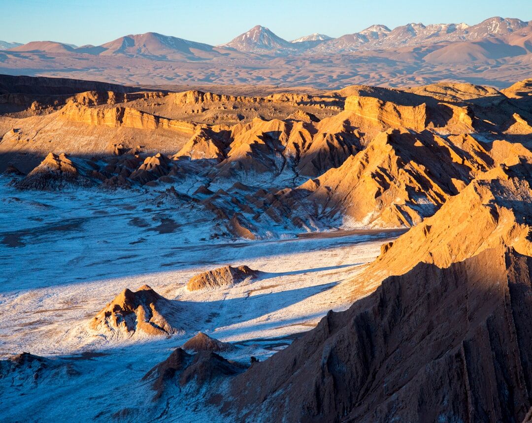 Sunset over the Atacama desert plains, Chile